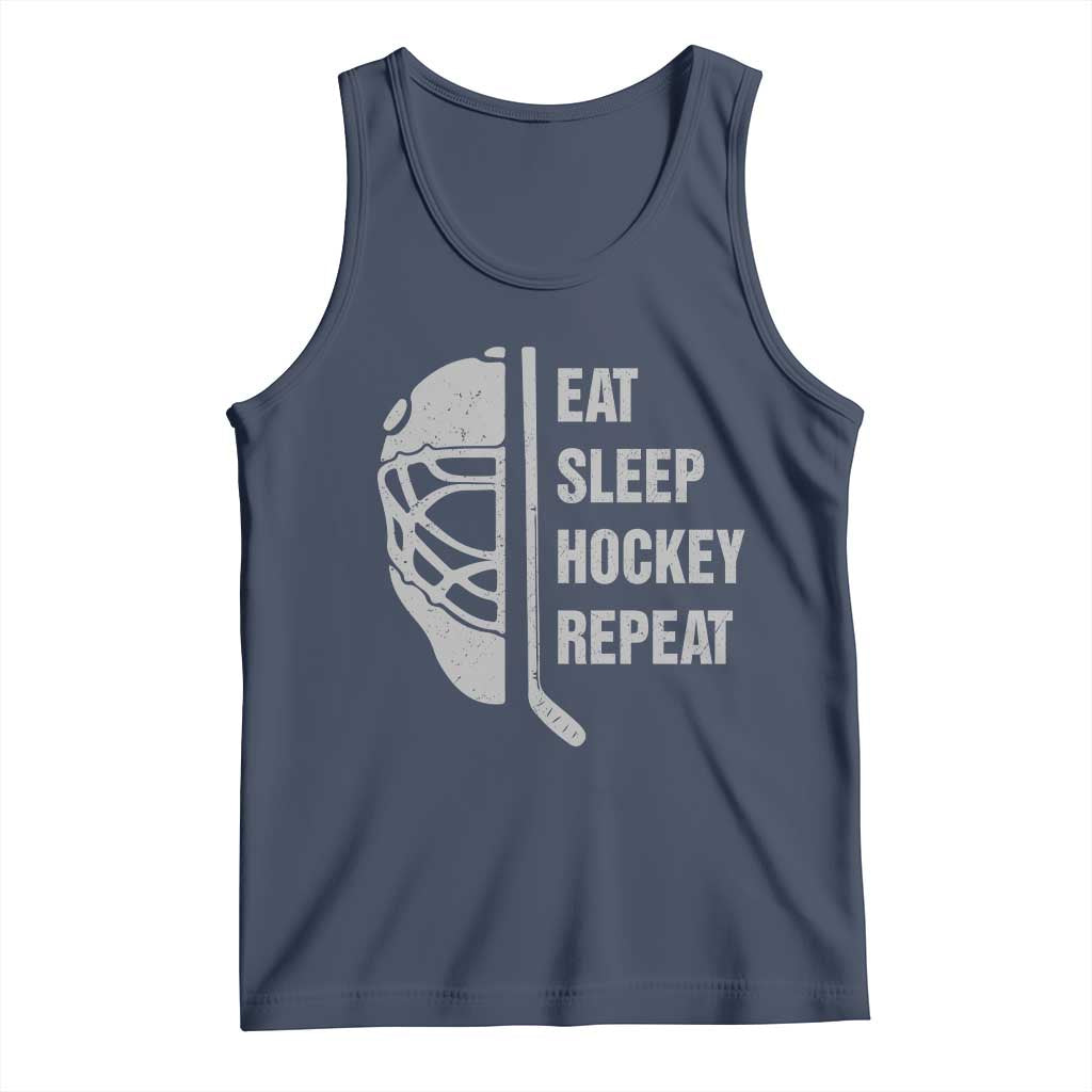Ice Hockey Player Tank Top Funny Eat Sleep Hockey Repeat Sport Fan - Wonder Print Shop