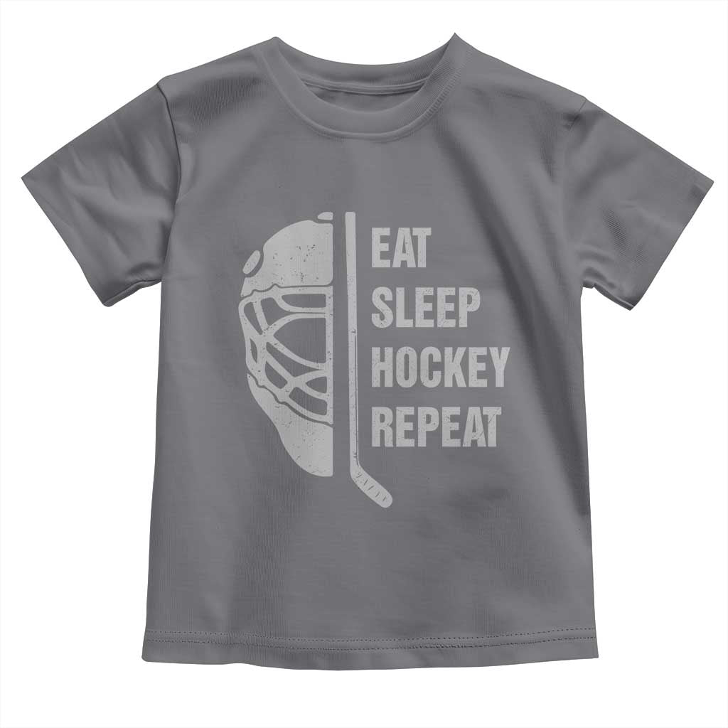 Ice Hockey Player Toddler T Shirt Funny Eat Sleep Hockey Repeat Sport Fan - Wonder Print Shop