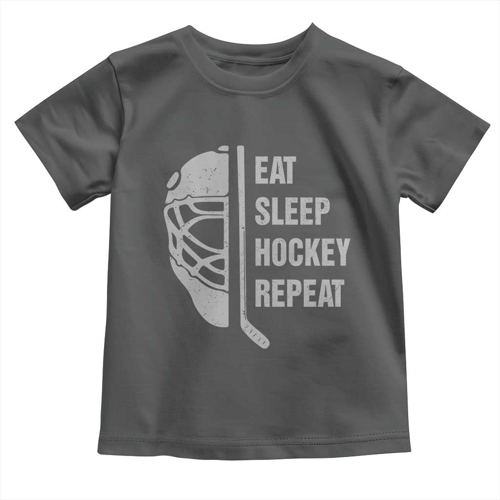 Ice Hockey Player Toddler T Shirt Funny Eat Sleep Hockey Repeat Sport Fan - Wonder Print Shop
