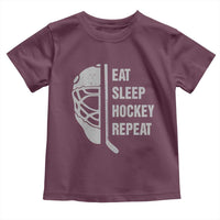 Ice Hockey Player Toddler T Shirt Funny Eat Sleep Hockey Repeat Sport Fan - Wonder Print Shop