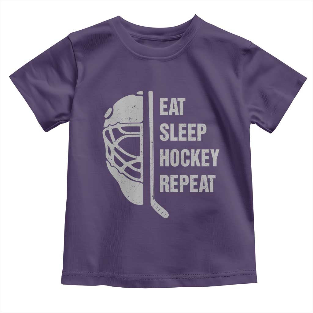 Ice Hockey Player Toddler T Shirt Funny Eat Sleep Hockey Repeat Sport Fan - Wonder Print Shop
