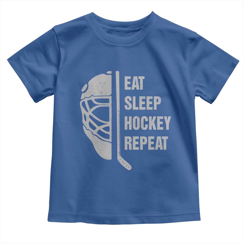 Ice Hockey Player Toddler T Shirt Funny Eat Sleep Hockey Repeat Sport Fan - Wonder Print Shop
