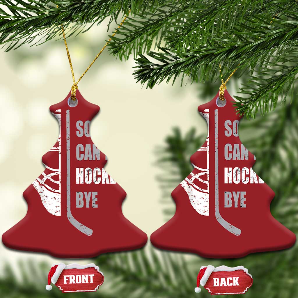 Ice Hockey Player Christmas Ornament Retro Sorry Cant Hockey Bye - Wonder Print Shop