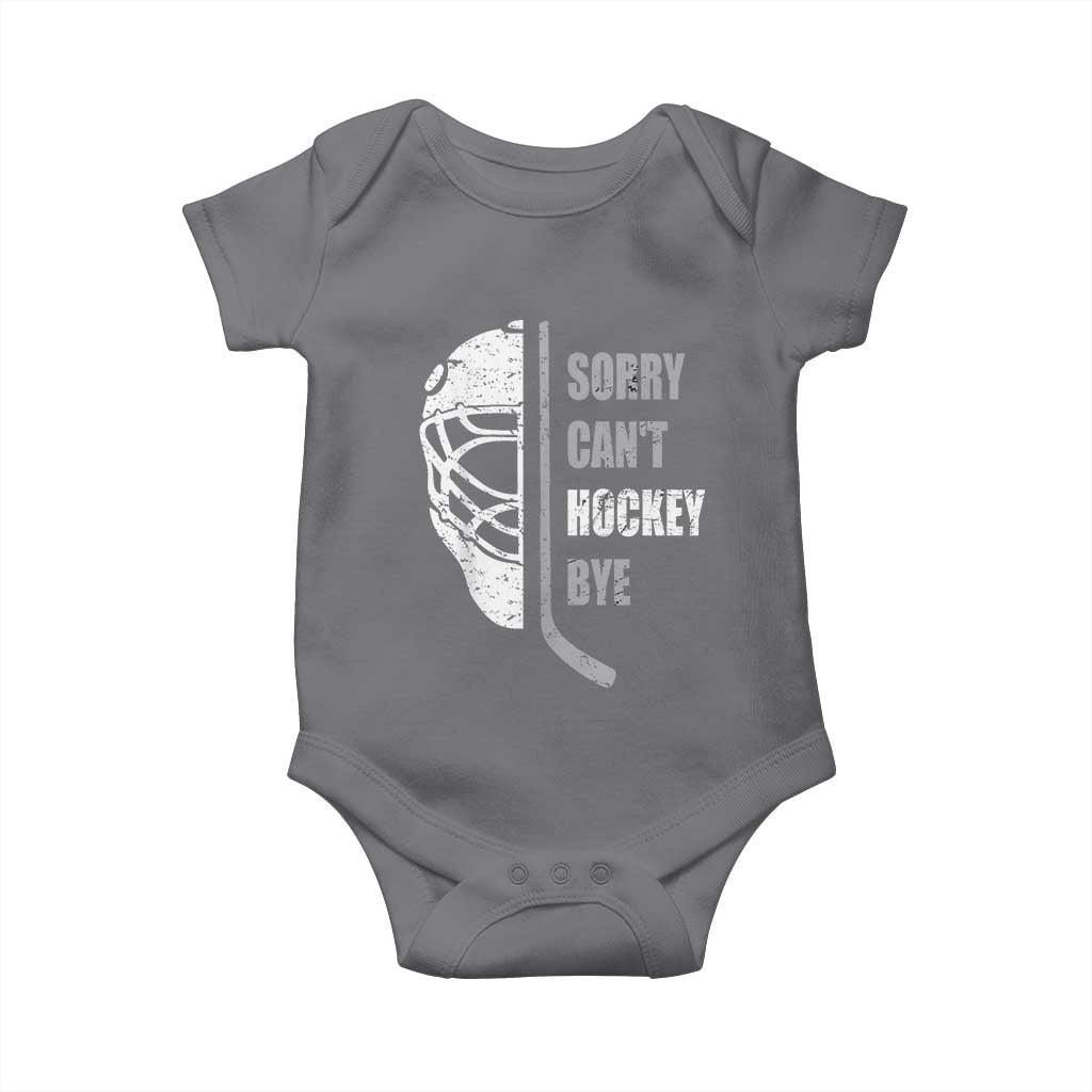 Ice Hockey Player Baby Onesie Retro Sorry Cant Hockey Bye - Wonder Print Shop
