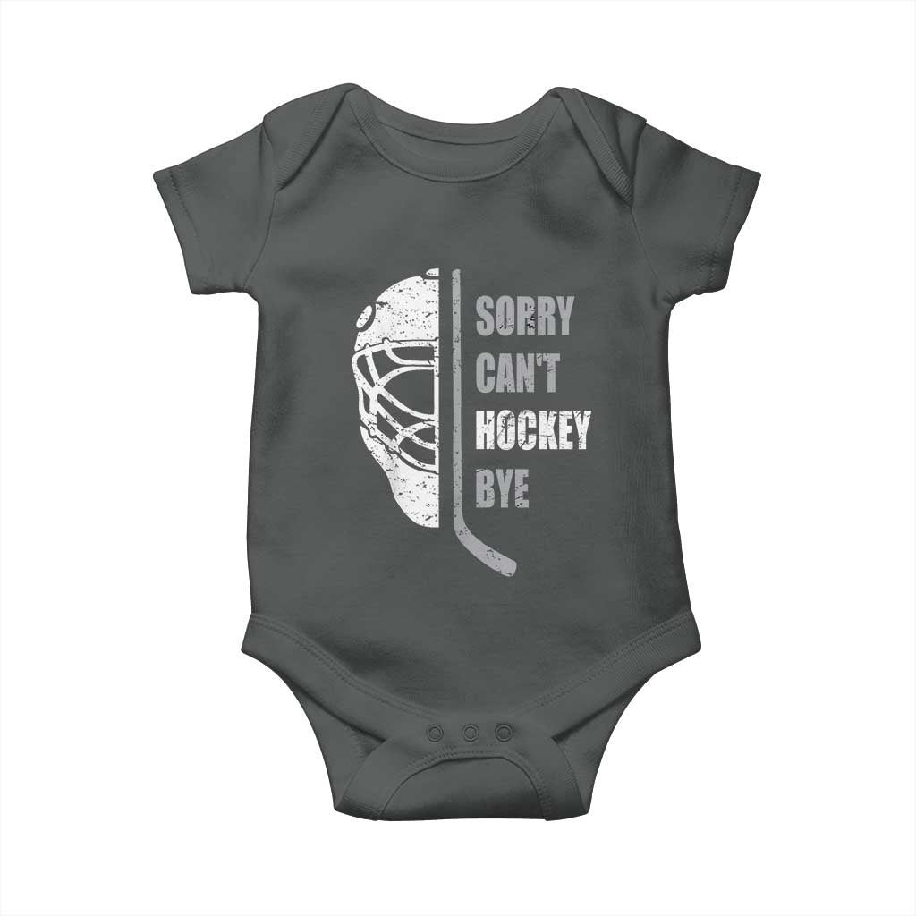 Ice Hockey Player Baby Onesie Retro Sorry Cant Hockey Bye - Wonder Print Shop