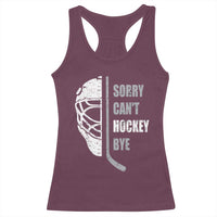 Ice Hockey Player Racerback Tank Top Retro Sorry Cant Hockey Bye - Wonder Print Shop