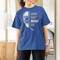 Ice Hockey Player T Shirt For Women Retro Sorry Cant Hockey Bye - Wonder Print Shop