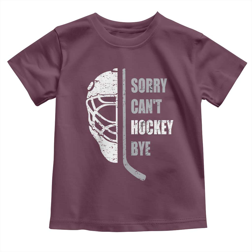 Ice Hockey Player Toddler T Shirt Retro Sorry Cant Hockey Bye - Wonder Print Shop