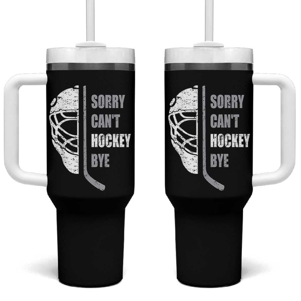 Ice Hockey Player Tumbler With Handle Retro Sorry Cant Hockey Bye - Wonder Print Shop