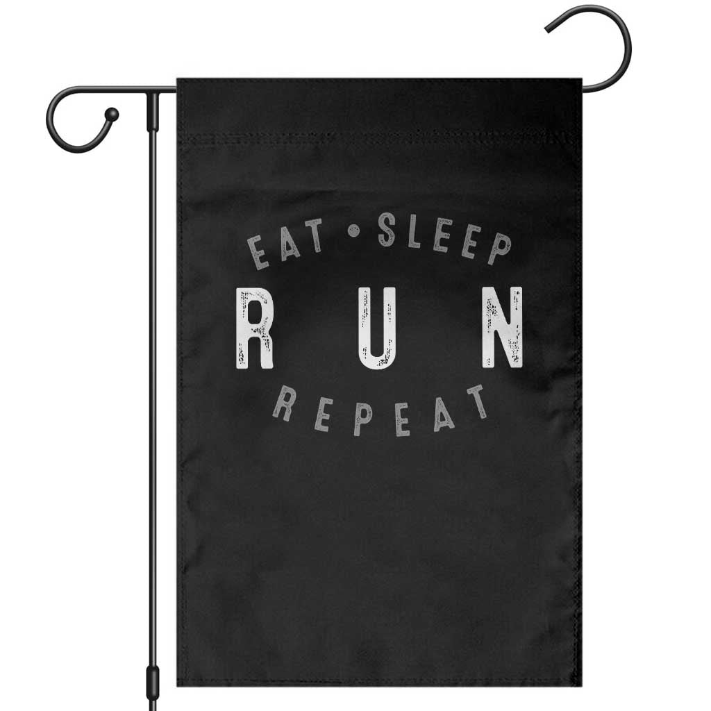 Eat Sleep Run Repeat Garden Flag Marathon Runner