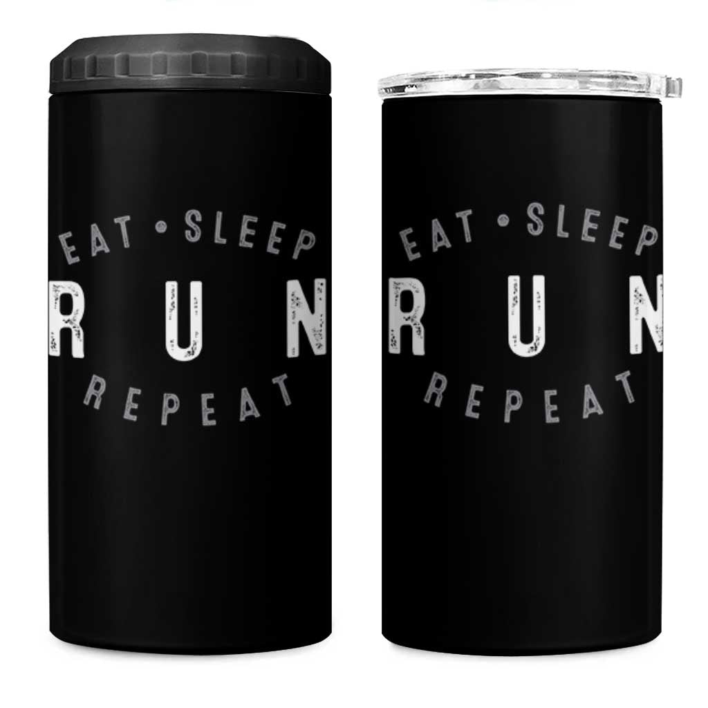 Eat Sleep Run Repeat 4 in 1 Can Cooler Tumbler Marathon Runner