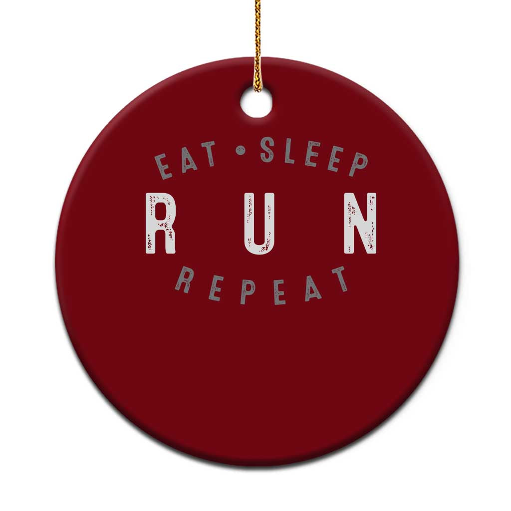 Eat Sleep Run Repeat Ceramic Ornament Marathon Runner