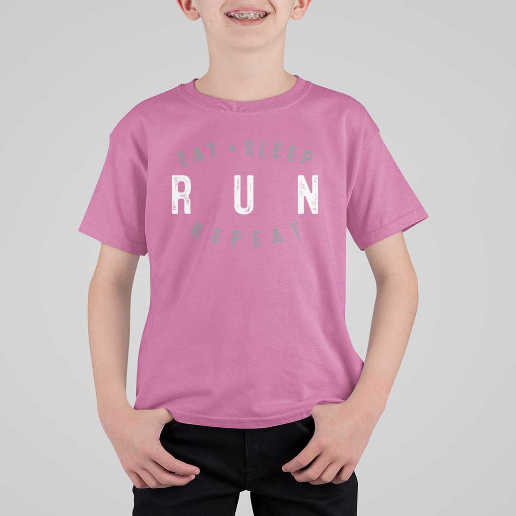 Eat Sleep Run Repeat T Shirt For Kid Marathon Runner