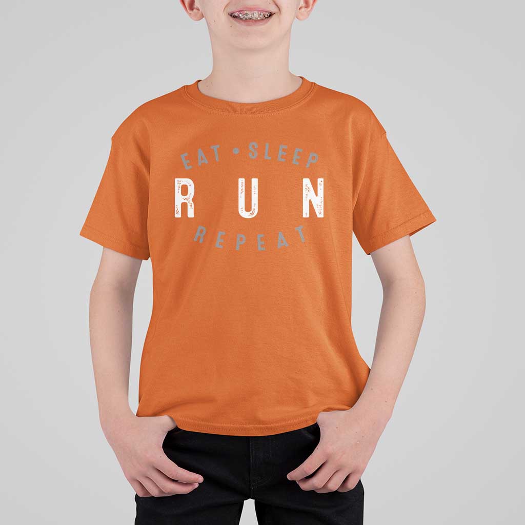 Eat Sleep Run Repeat T Shirt For Kid Marathon Runner