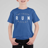 Eat Sleep Run Repeat T Shirt For Kid Marathon Runner