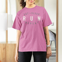 Eat Sleep Run Repeat T Shirt For Women Marathon Runner