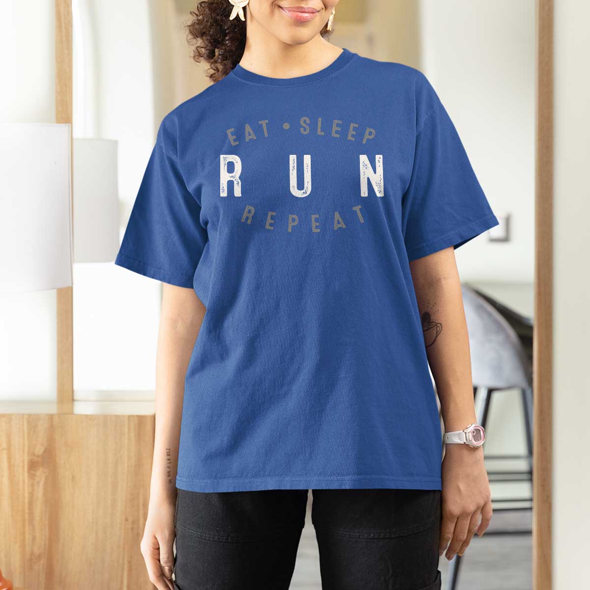 Eat Sleep Run Repeat T Shirt For Women Marathon Runner