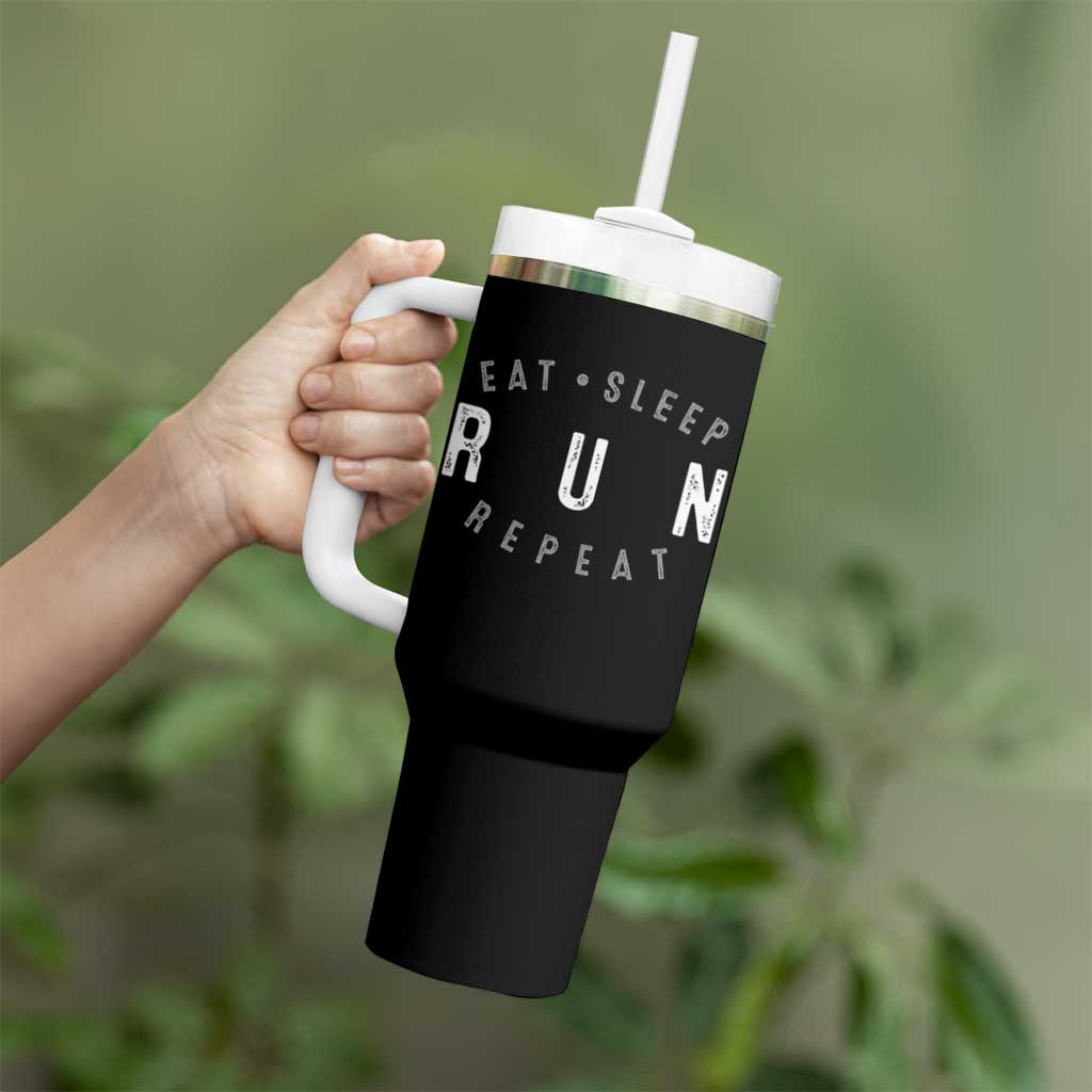Eat Sleep Run Repeat Tumbler With Handle Marathon Runner