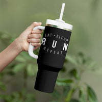 Eat Sleep Run Repeat Tumbler With Handle Marathon Runner