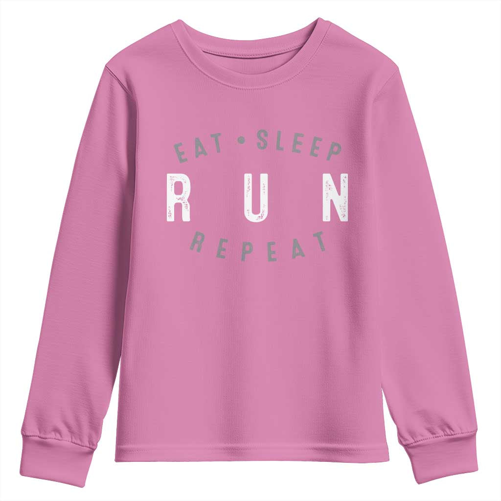 Eat Sleep Run Repeat Youth Sweatshirt Marathon Runner