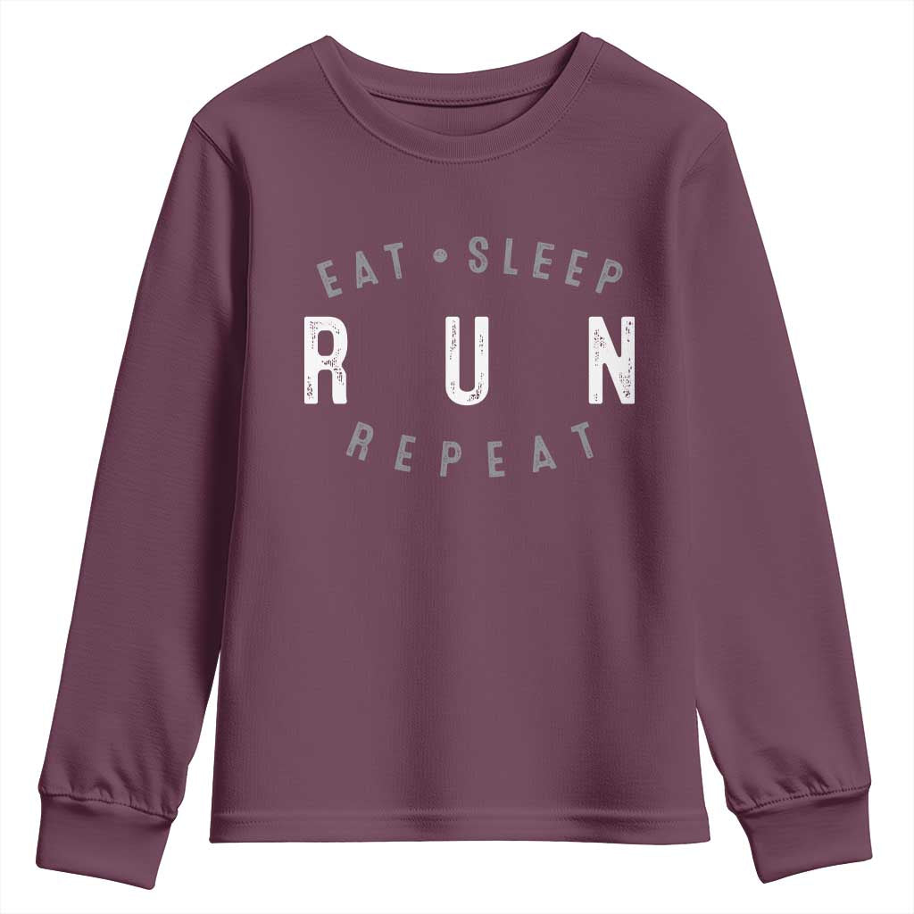 Eat Sleep Run Repeat Youth Sweatshirt Marathon Runner