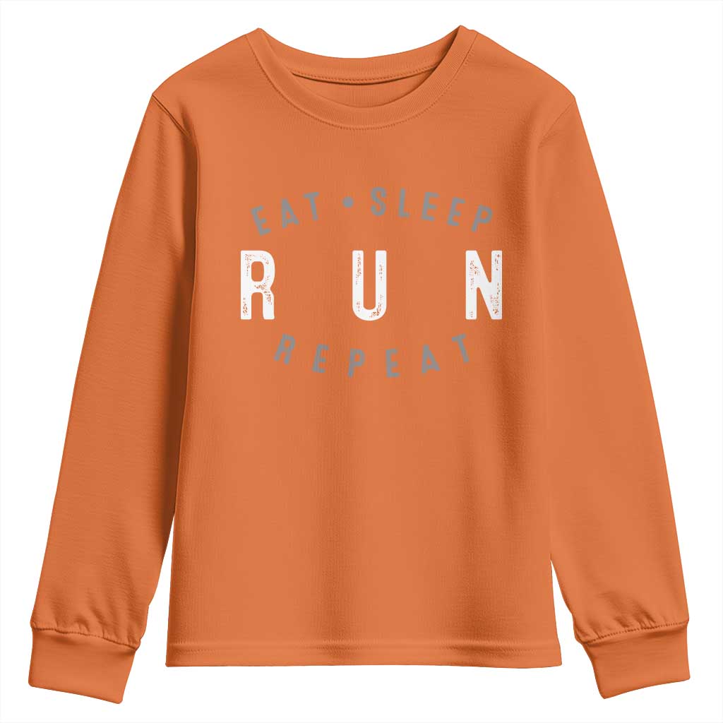 Eat Sleep Run Repeat Youth Sweatshirt Marathon Runner