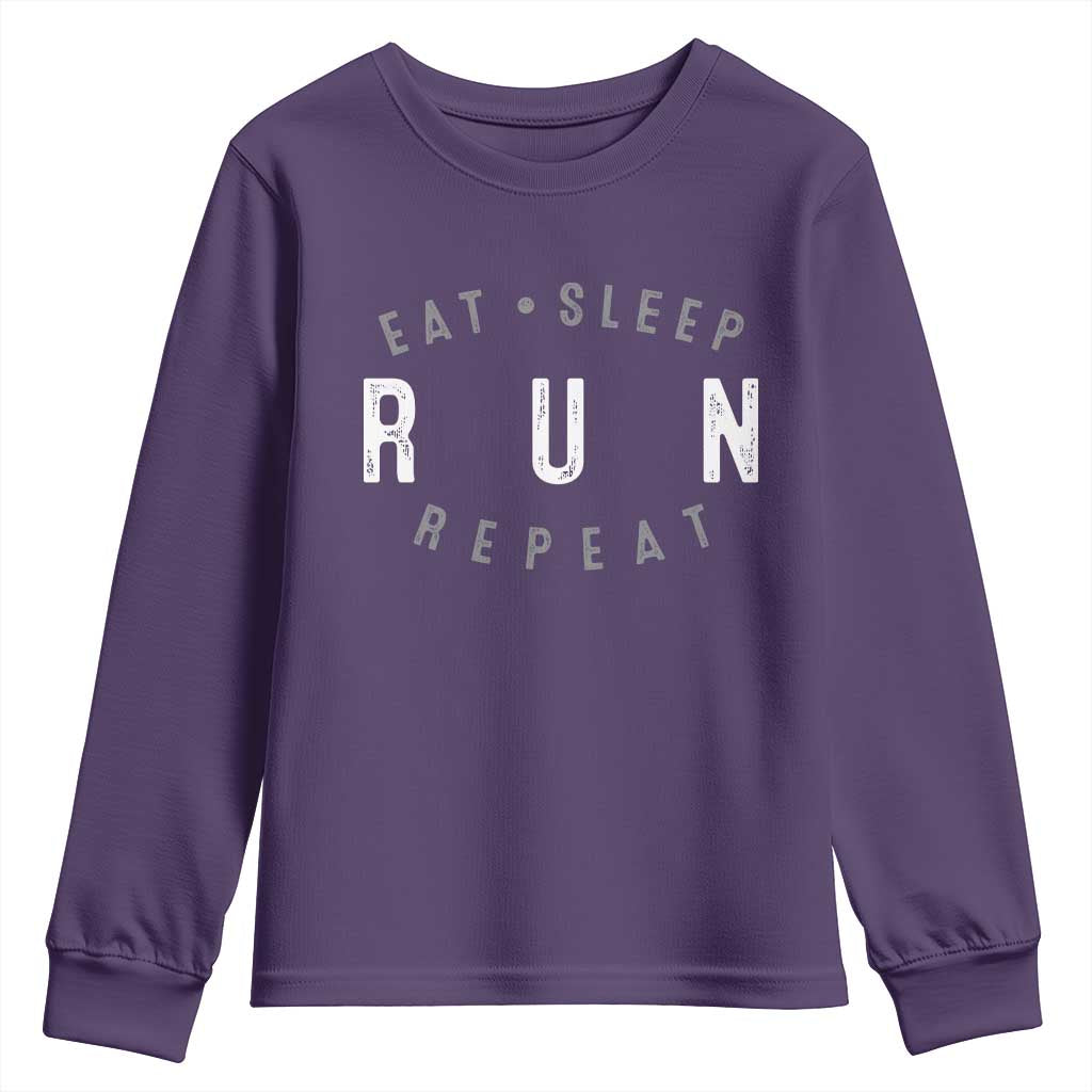Eat Sleep Run Repeat Youth Sweatshirt Marathon Runner
