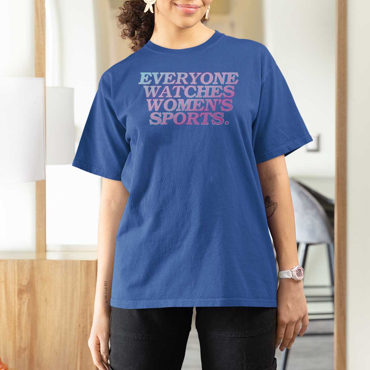 Everyone Watches Womens Sports T Shirt For Women Feminist Body Positivity Inclusive Equality - Wonder Print Shop
