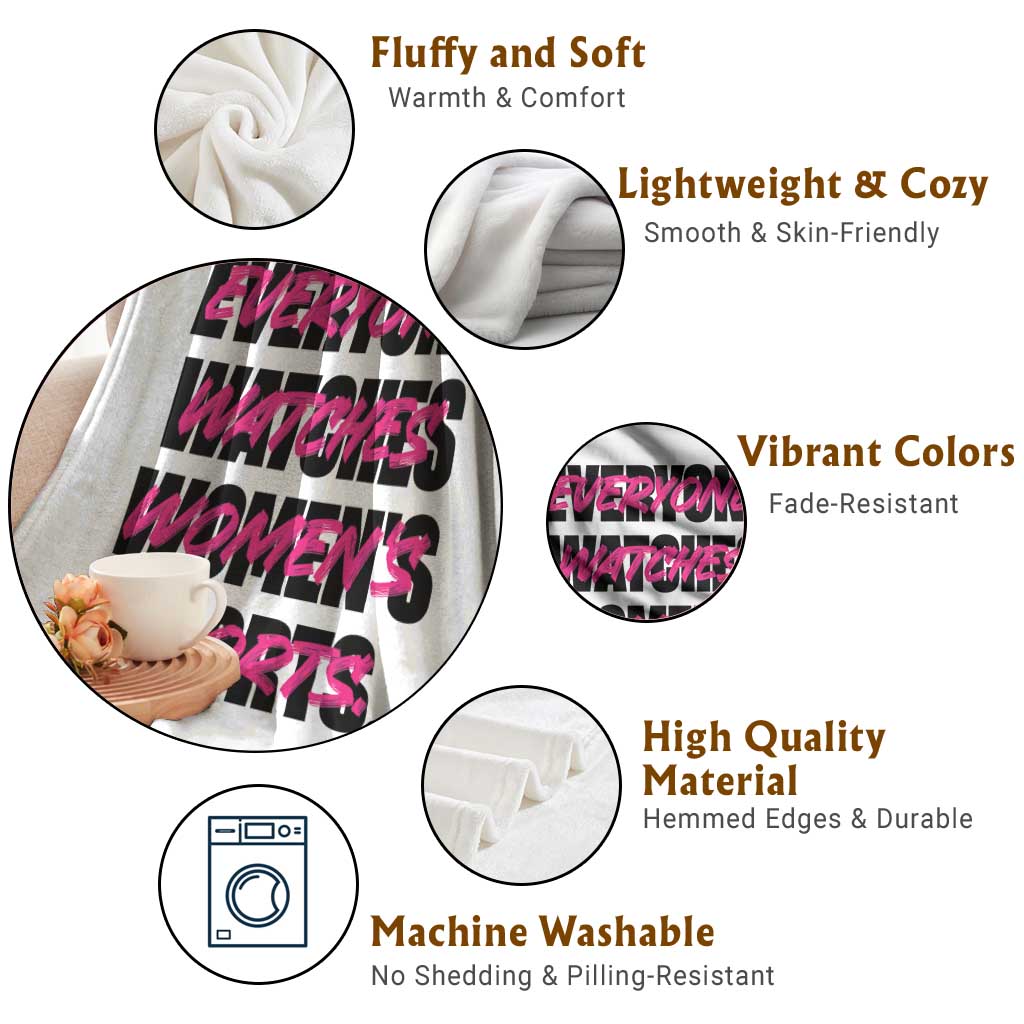 Womens Sports Throw Blanket Feminist Body Positivity Inclusive Equality - Wonder Print Shop