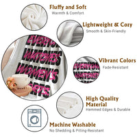 Womens Sports Throw Blanket Feminist Body Positivity Inclusive Equality - Wonder Print Shop