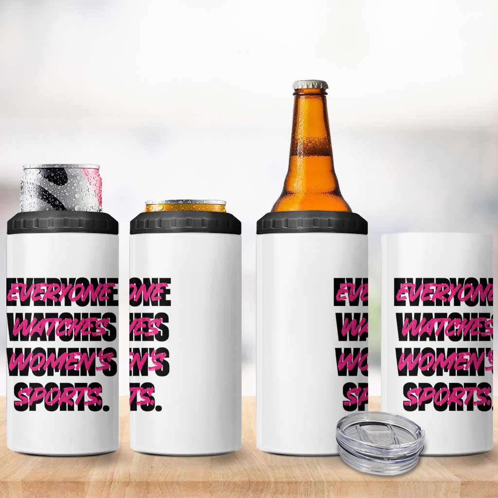 Womens Sports 4 in 1 Can Cooler Tumbler Feminist Body Positivity Inclusive Equality - Wonder Print Shop