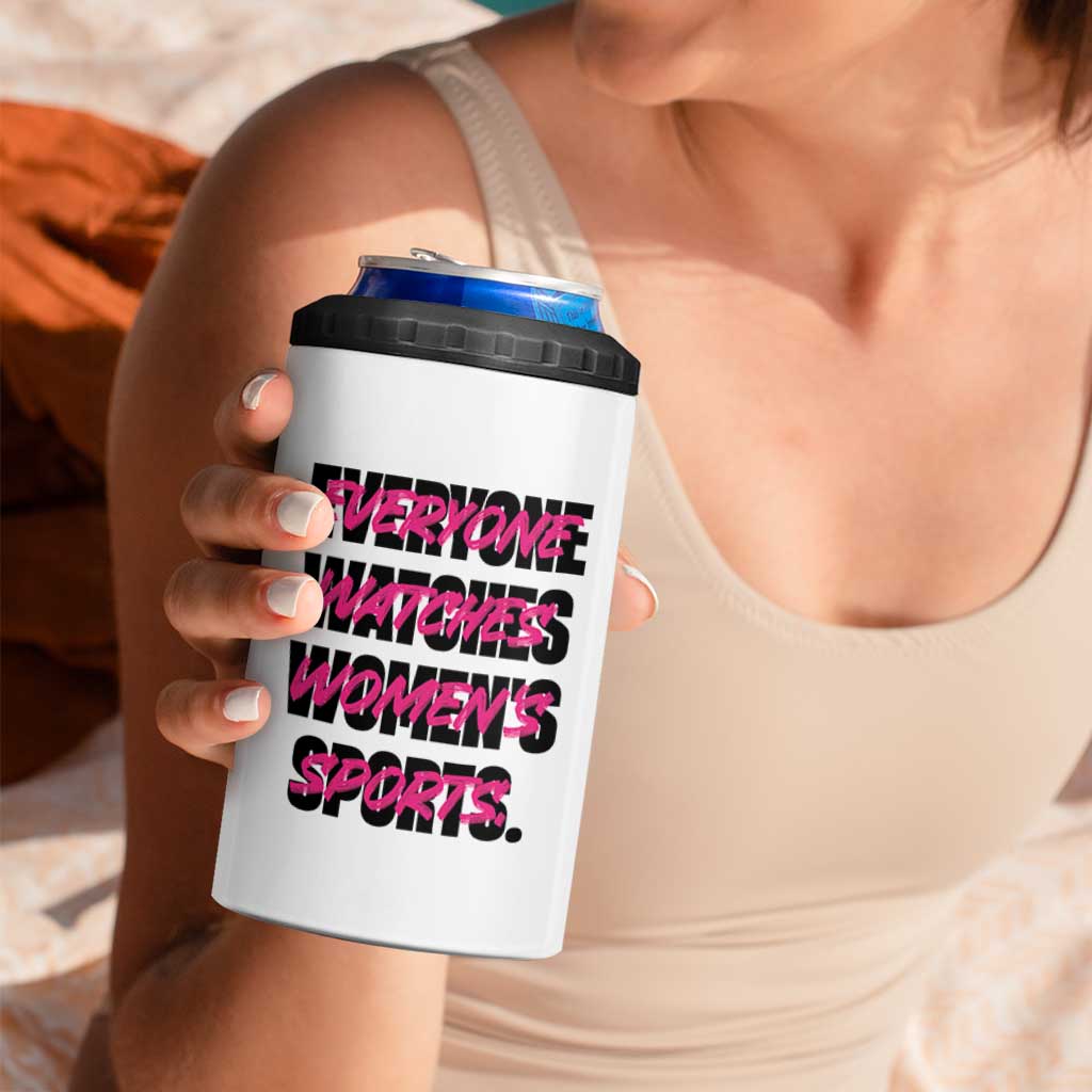Womens Sports 4 in 1 Can Cooler Tumbler Feminist Body Positivity Inclusive Equality - Wonder Print Shop