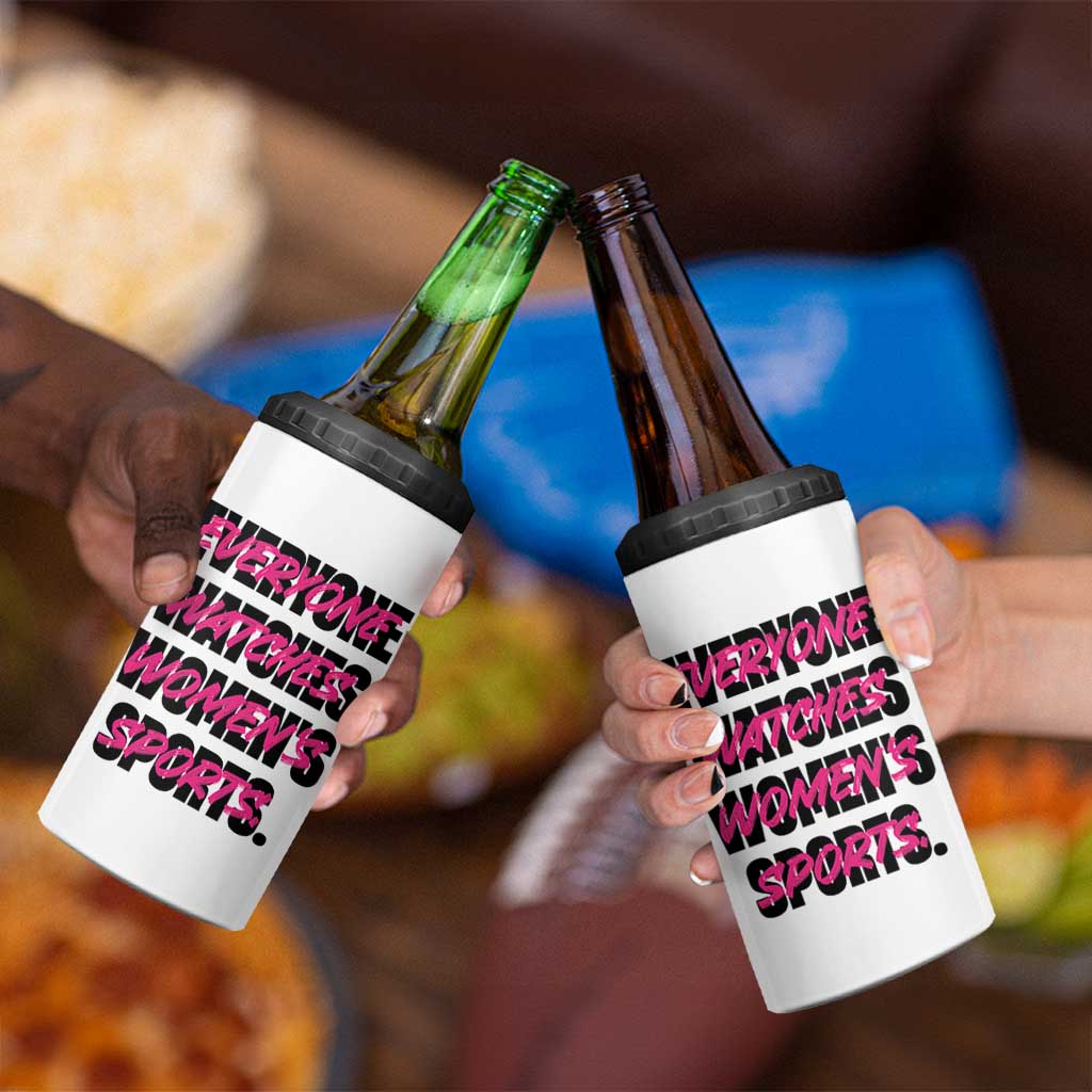 Womens Sports 4 in 1 Can Cooler Tumbler Feminist Body Positivity Inclusive Equality - Wonder Print Shop