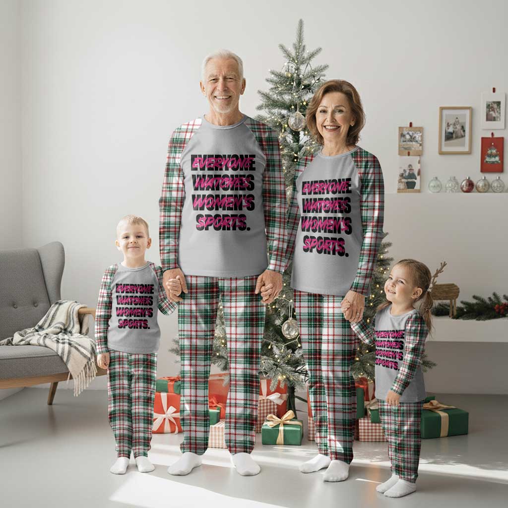 Womens Sports Plaid Pajama Set Feminist Body Positivity Inclusive Equality - Wonder Print Shop