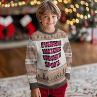 Womens Sports Ugly Christmas Sweater Feminist Body Positivity Inclusive Equality - Wonder Print Shop