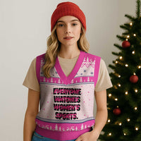 Womens Sports V-Neck Knit Sweater Vest Feminist Body Positivity Inclusive Equality - Wonder Print Shop