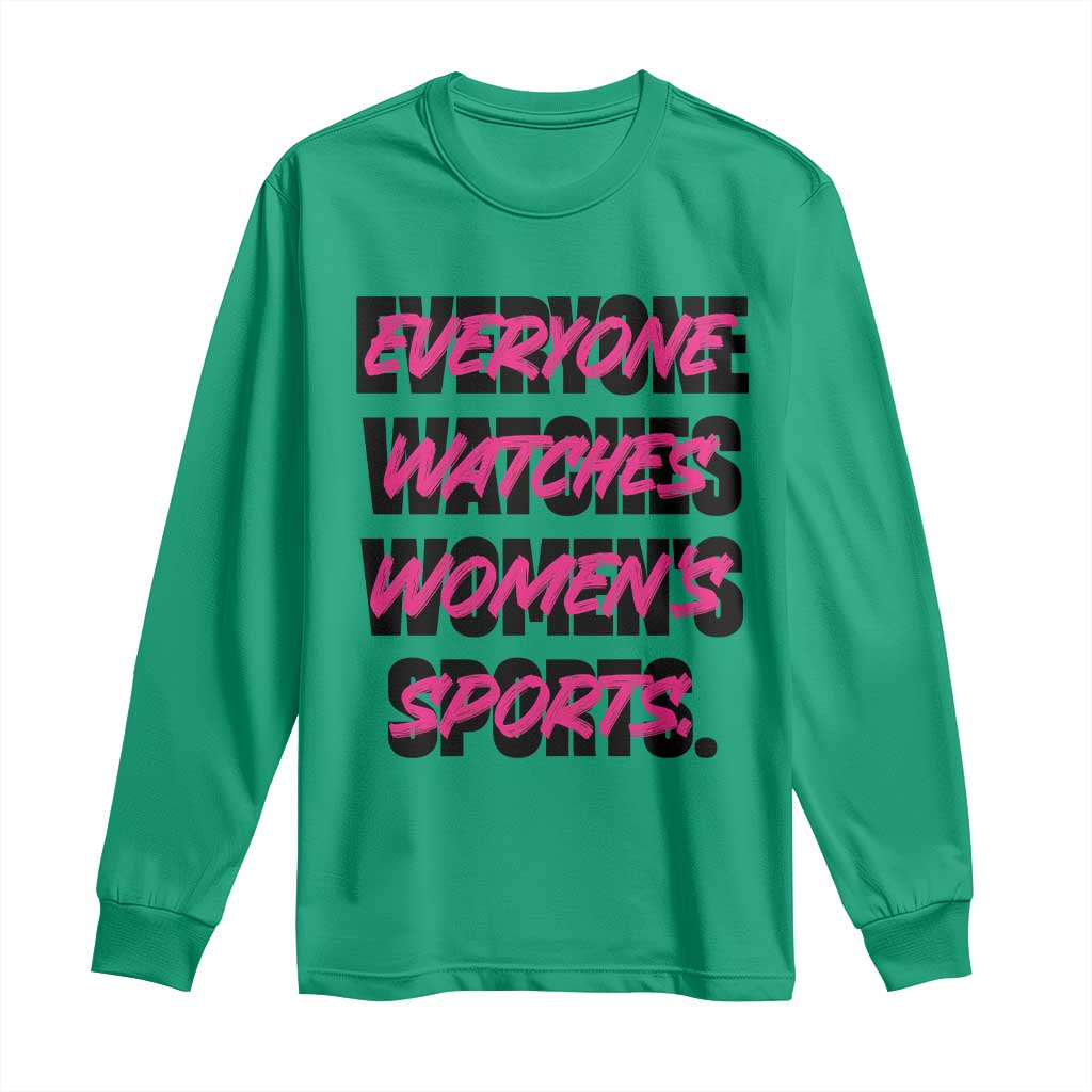 Womens Sports Long Sleeve Shirt Feminist Body Positivity Inclusive Equality - Wonder Print Shop