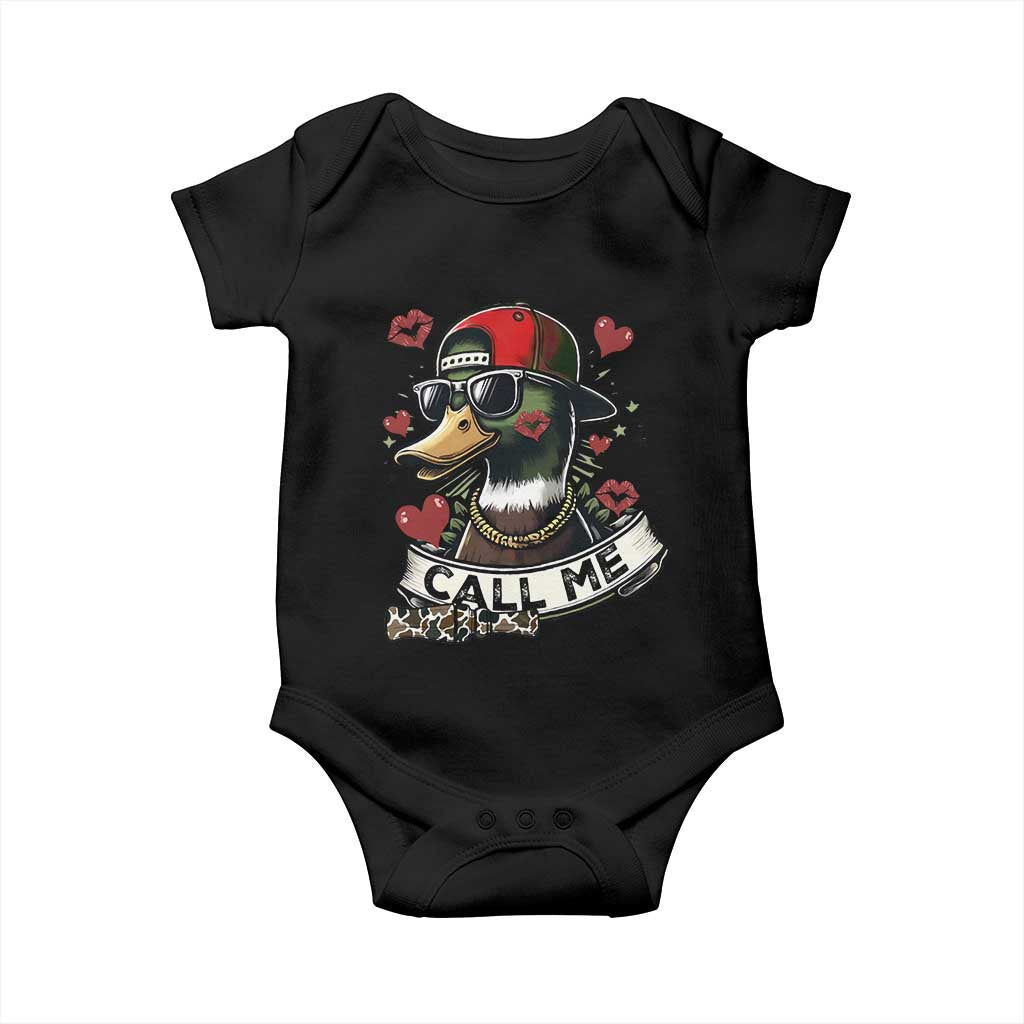 Valentine Mallard Duck Baby Onesie Camo Hunting Valentines Day Gift For Her