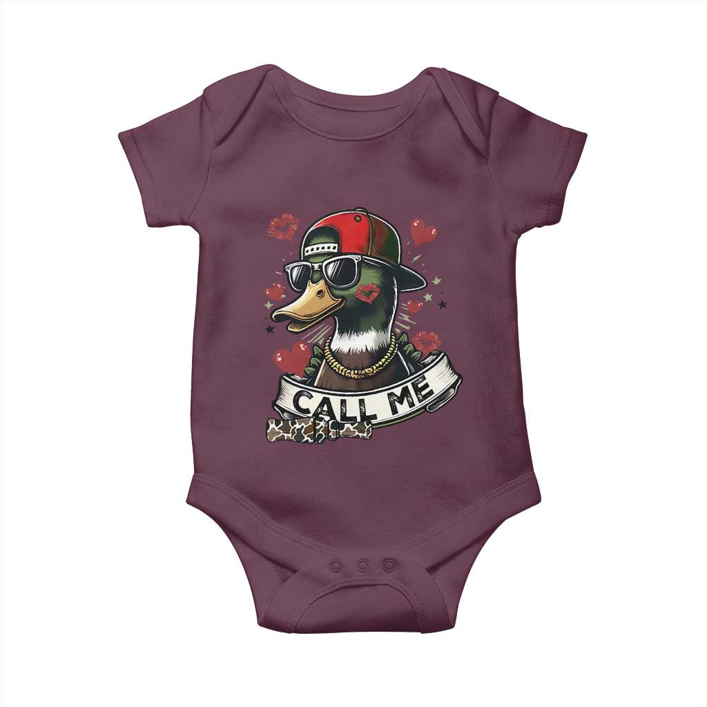 Valentine Mallard Duck Baby Onesie Camo Hunting Valentines Day Gift For Her