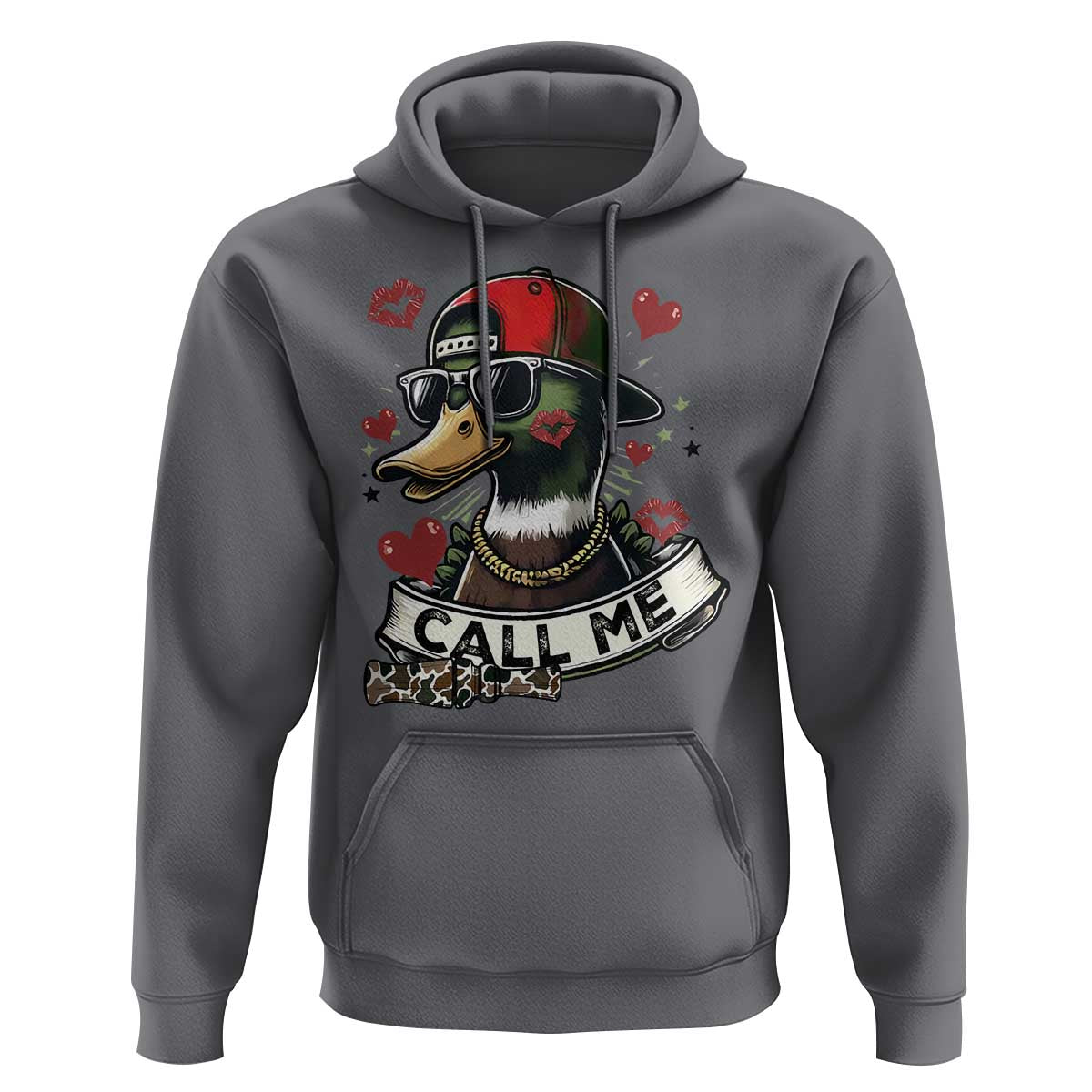 Valentine Mallard Duck Hoodie Camo Hunting Valentines Day Gift For Her