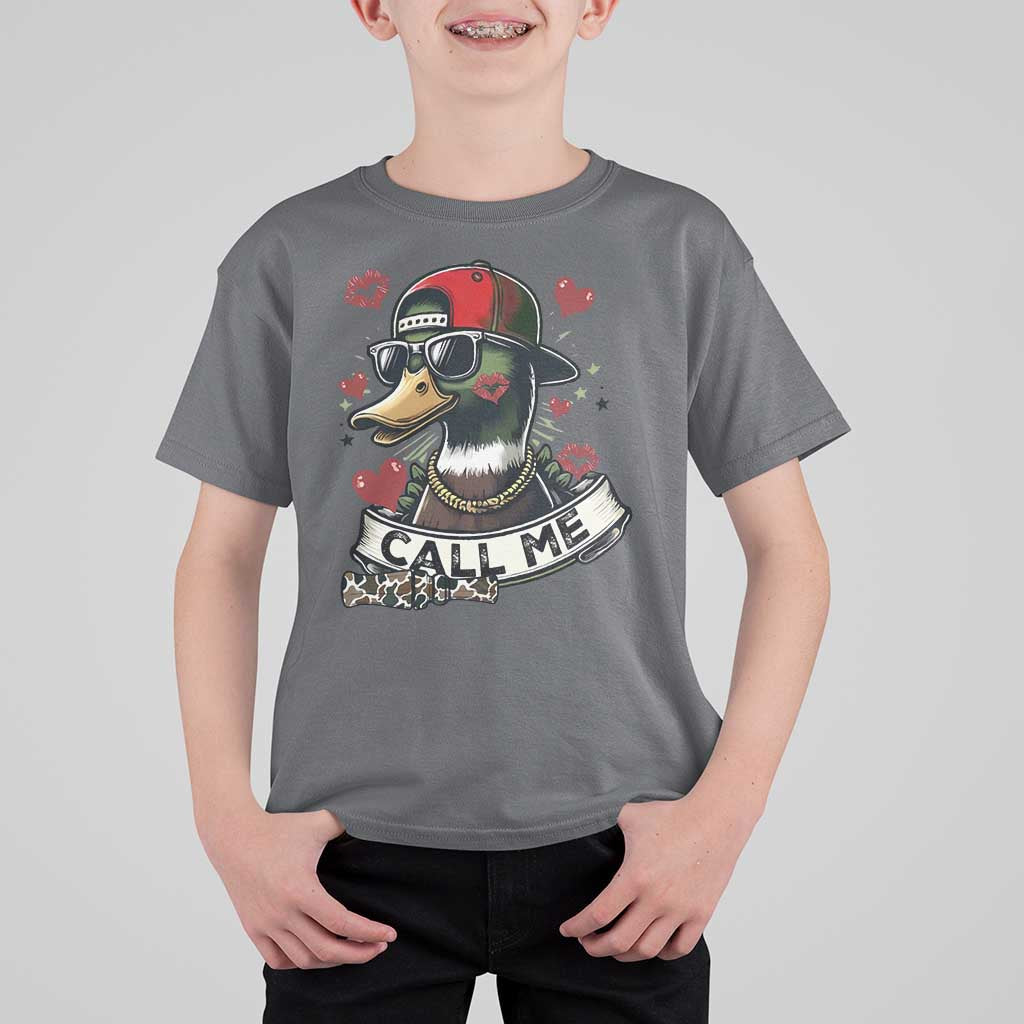 Valentine Mallard Duck T Shirt For Kid Camo Hunting Valentines Day Gift For Her