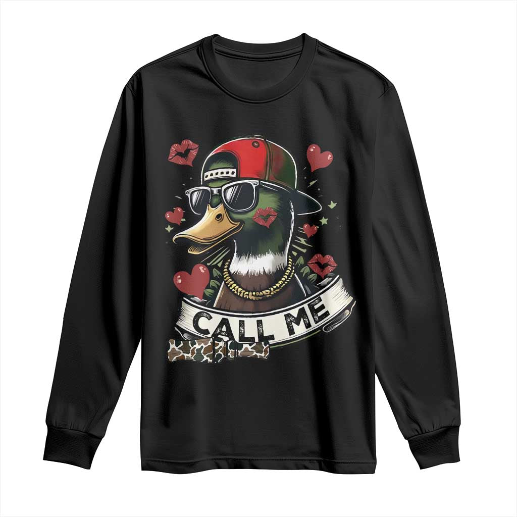 Valentine Mallard Duck Long Sleeve Shirt Camo Hunting Valentines Day Gift For Her