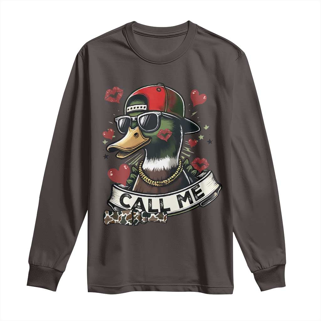 Valentine Mallard Duck Long Sleeve Shirt Camo Hunting Valentines Day Gift For Her