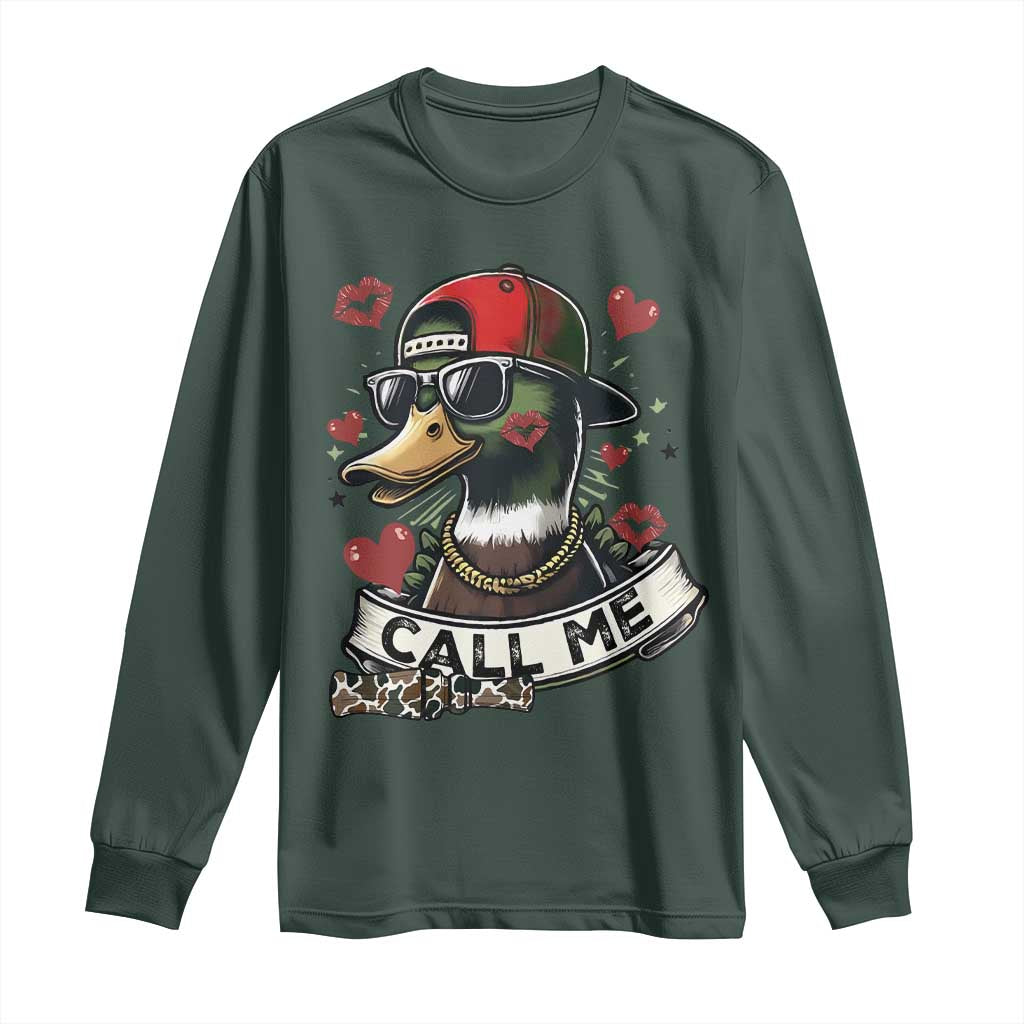 Valentine Mallard Duck Long Sleeve Shirt Camo Hunting Valentines Day Gift For Her
