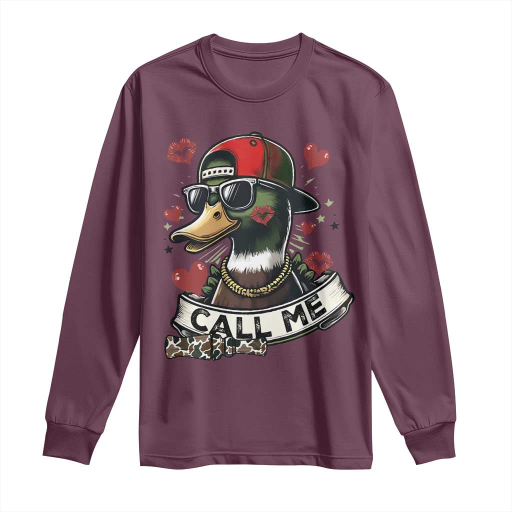 Valentine Mallard Duck Long Sleeve Shirt Camo Hunting Valentines Day Gift For Her
