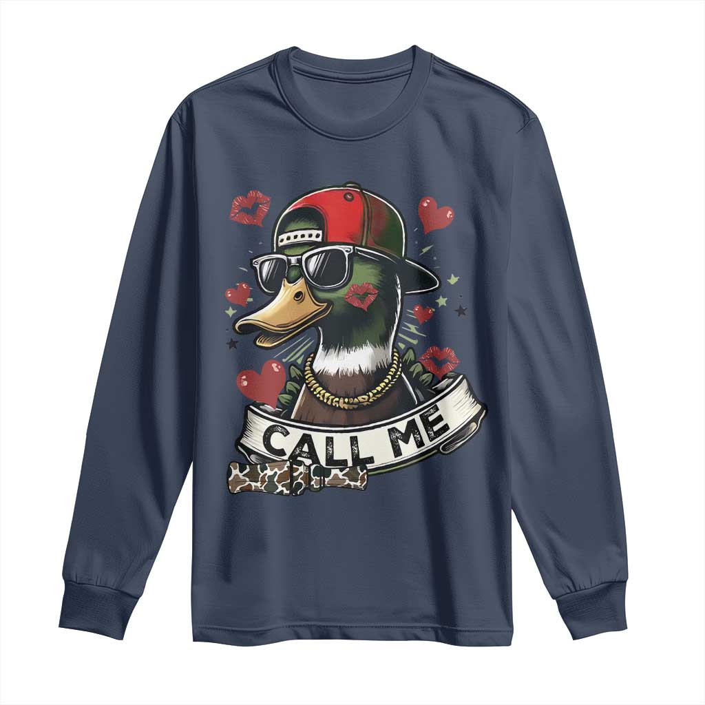 Valentine Mallard Duck Long Sleeve Shirt Camo Hunting Valentines Day Gift For Her