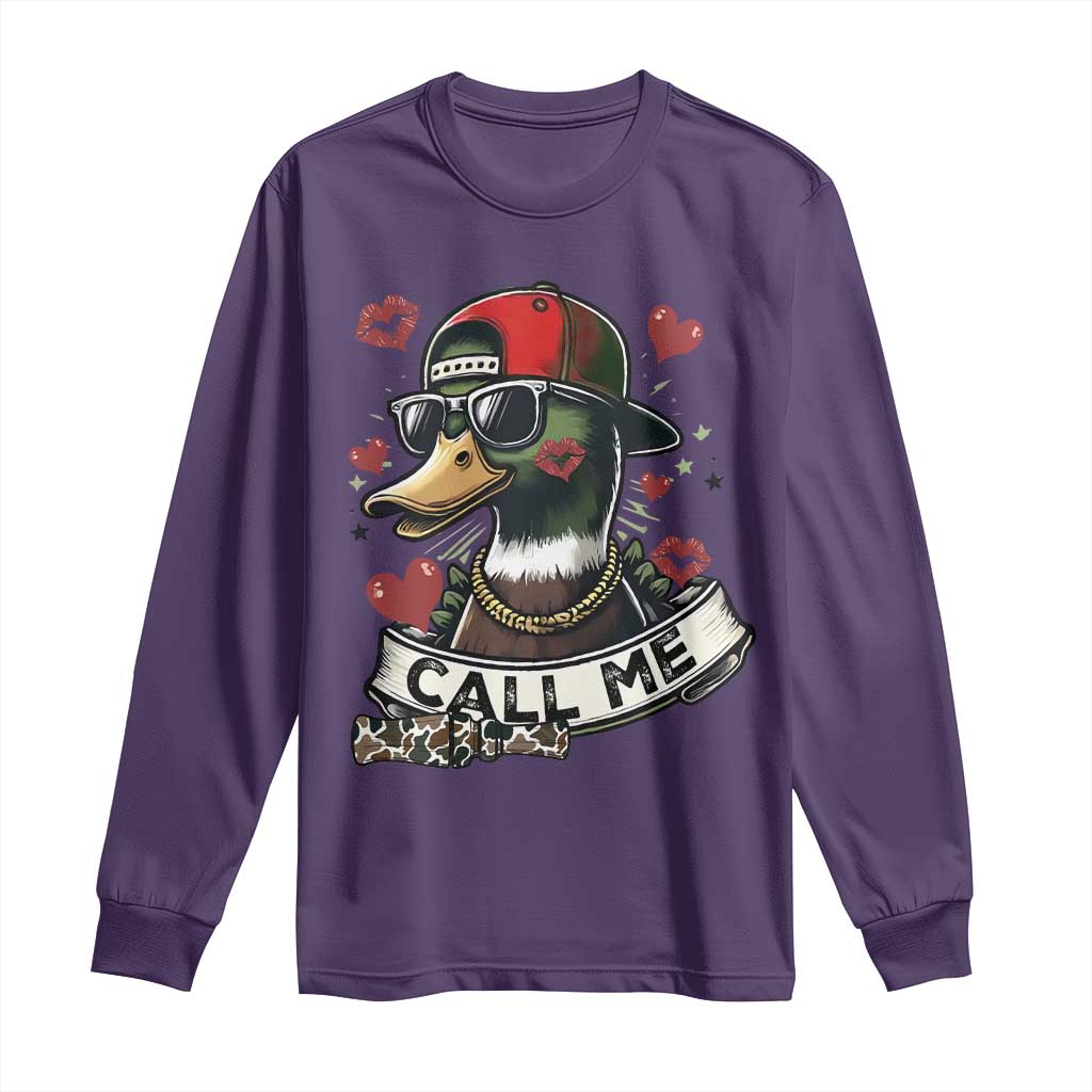 Valentine Mallard Duck Long Sleeve Shirt Camo Hunting Valentines Day Gift For Her