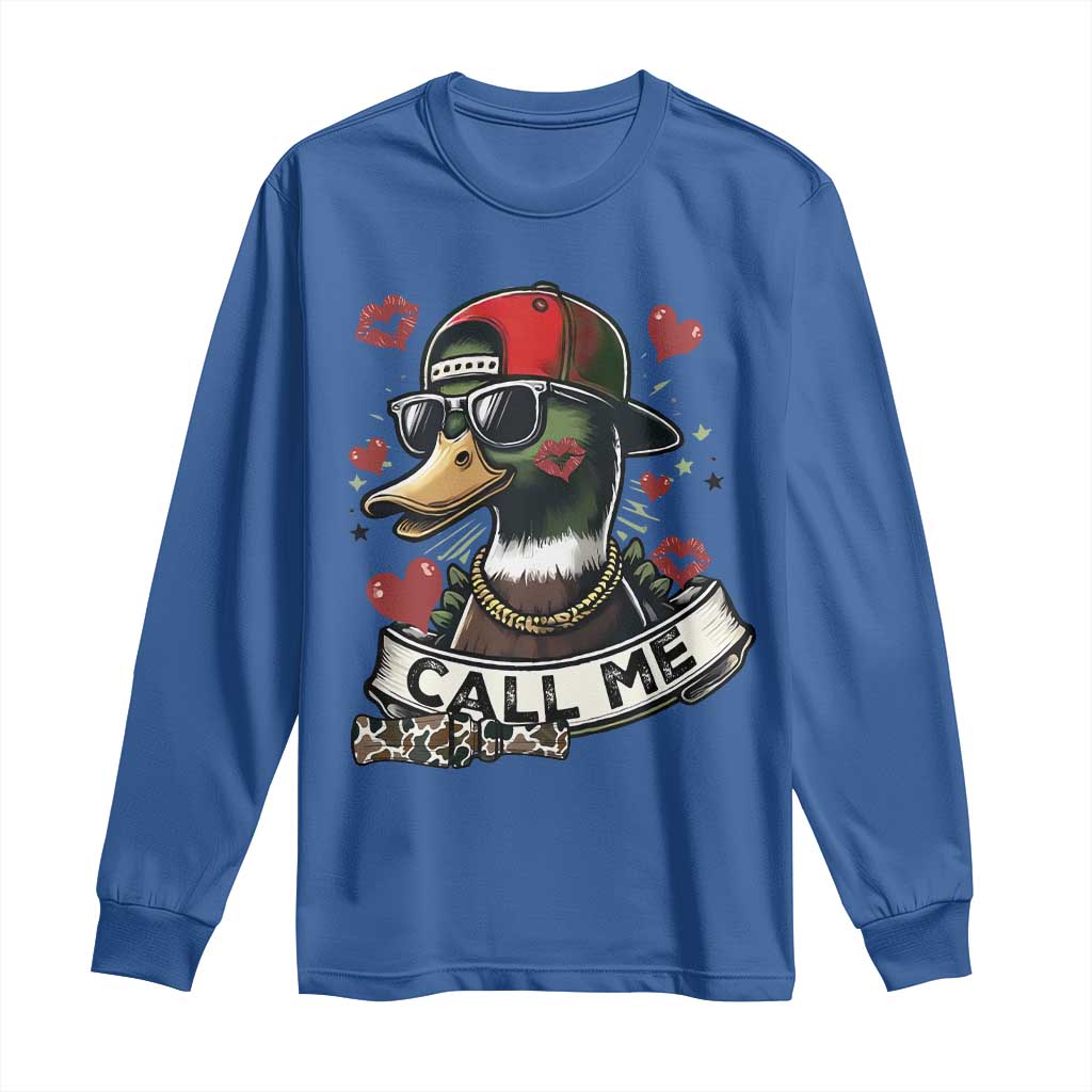 Valentine Mallard Duck Long Sleeve Shirt Camo Hunting Valentines Day Gift For Her