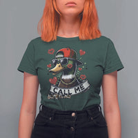 Valentine Mallard Duck T Shirt For Women Camo Hunting Valentines Day Gift For Her