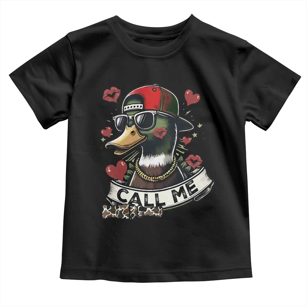 Valentine Mallard Duck Toddler T Shirt Camo Hunting Valentines Day Gift For Her
